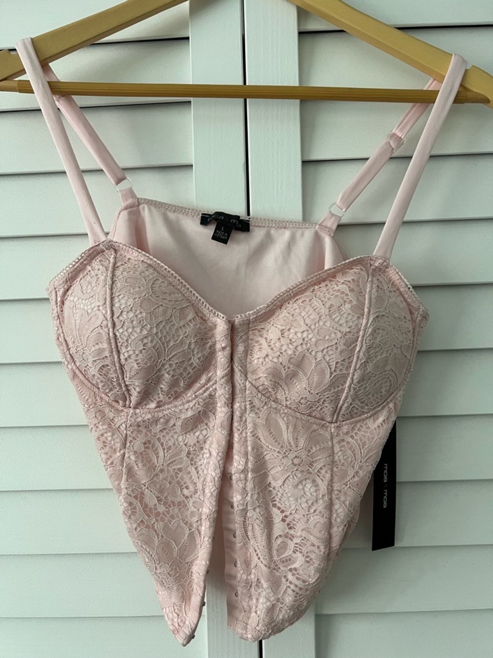 Lace Bustier Cami in Blush Pink